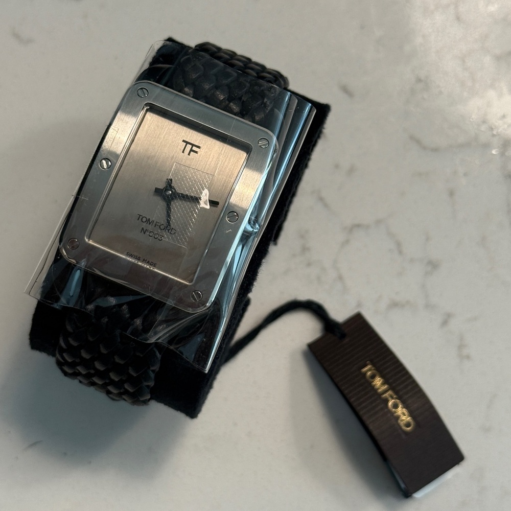 TOM FORD No.003 Stainless Steel/Braided Leather Watch